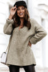 V Neck Drop Shoulder Knitted Sweater